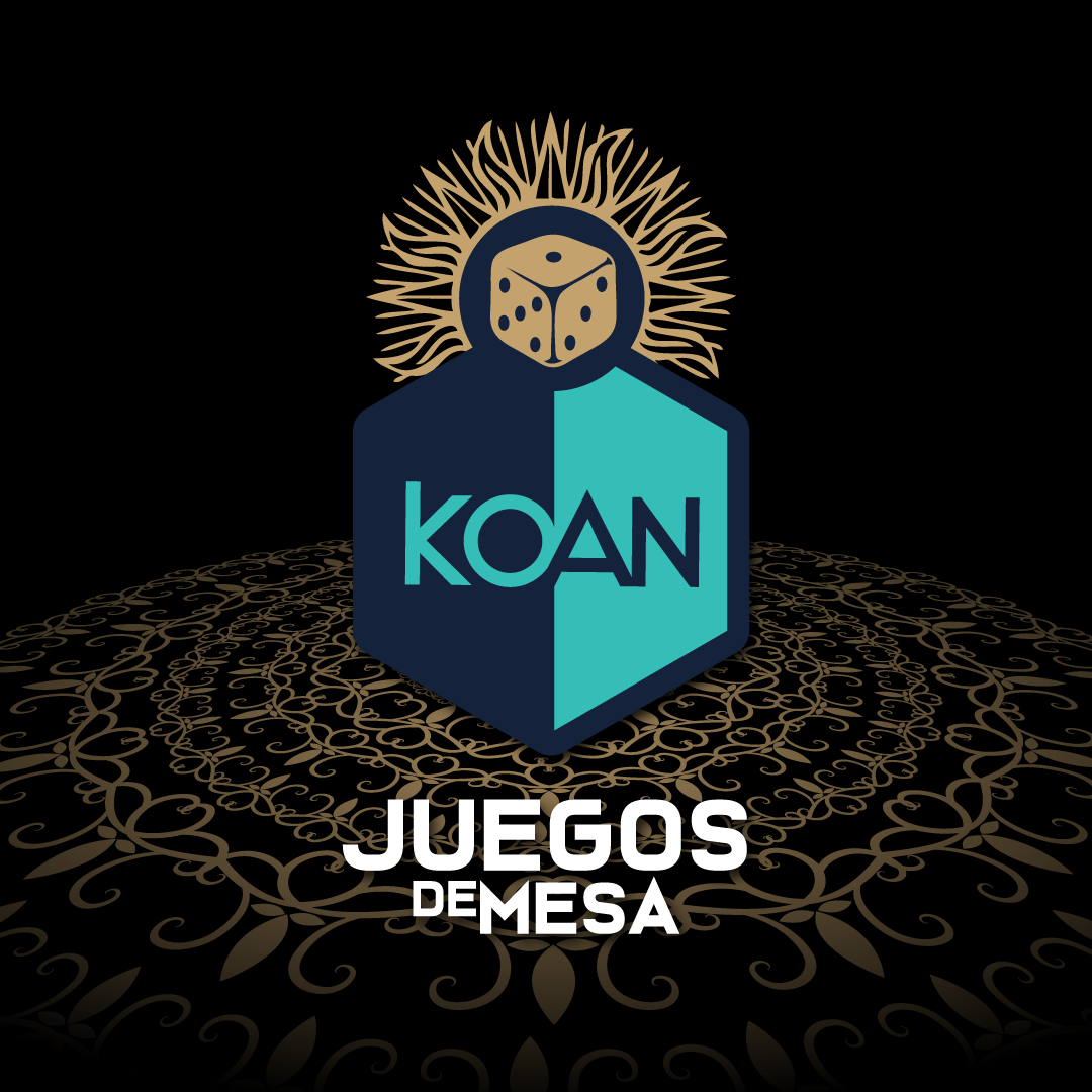 Cuatro amigos jugando un juego de mesa de KOAN